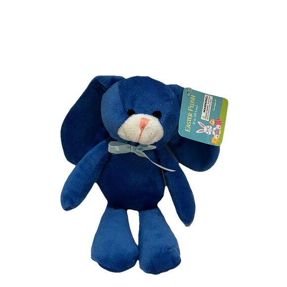Rich Pacific Limited Blue Easter Bunny Plush Rabbit Floppy Ears 10" Stuffed Toy - Picture 1 of 10